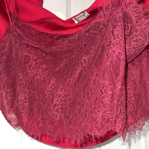 Free People Turn It On Top With Lace Bralette Attached Size Medium - Picture 5 of 6